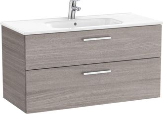 Roca Roca - Unik - Mueble Base 2 Cajones + Lavabo Color: Roble City Texturizado - Medidas: 1005x453x515 Mm