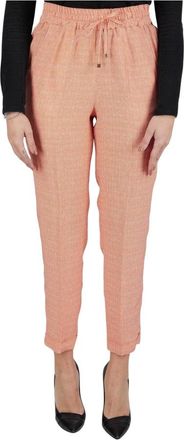 Kiton Regular Geometric Pants - Dames - Vrijetijds broeken - Roze - S - Leer - Broeken