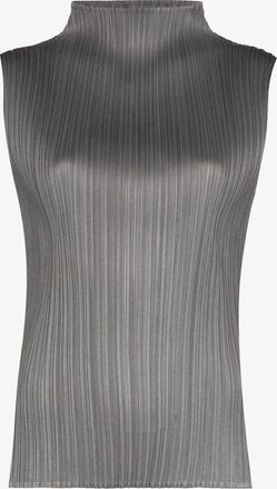 Pleats Please Issey Miyake Basics High Neck Plissé Top - Womens - Polyester