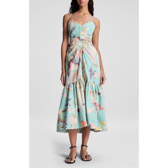A.L.C. Lindsey Print Ruched Dress in Mint Multi at Nordstrom Rack, Size 6