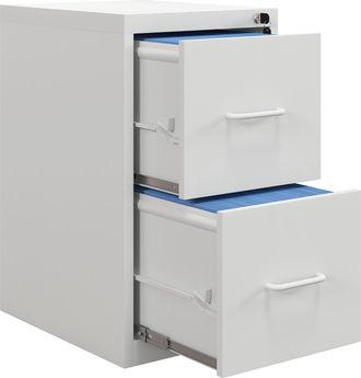 HOMCOM 2 Drawer Filing Cabinet With Adjustable Hanging Bar For A4 And Letter Size White - HOMCOM | TJ Hughes
