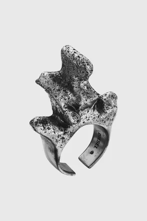 Diesel Silver-tone center focal ring - Rings - Unisex - Grey