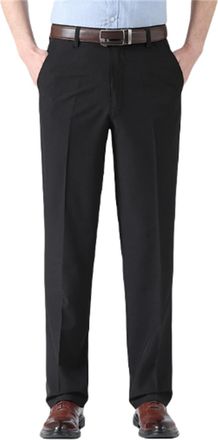 Generic Easemotions - Super Stretch Ice Silk Comfort Everyday Pants, Mens Pants Casual Quick-Drying, Stretch Waist Ice Silk Pant (Black,37)