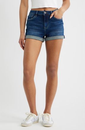 YMI Cuffed Denim Shorts in Dark Blue at Nordstrom, Size 5