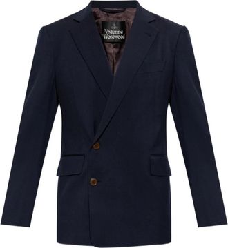Vivienne Westwood Jassen - Heren - Business blazers - Blauw - S - Leer - Kostuums