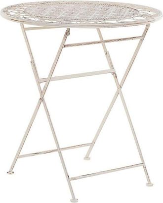 Beliani Mesa de balcón 70 cm 70 cm metal beige claro