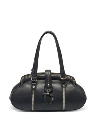 Dior 2005 Detective Frame leather tote bag - women - Calf Leather/Fabric - One Size - Black