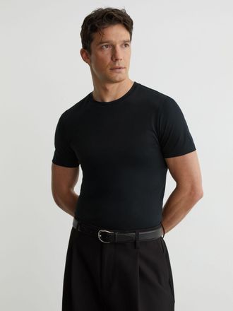 Reiss Navy Air-water Cotton Muscle-fit T-shirt, Xxl