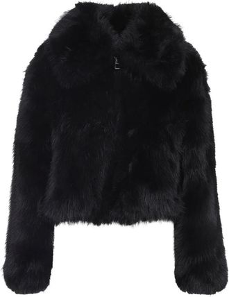 Frankie Shop faux-fur zip-up jacket - Black