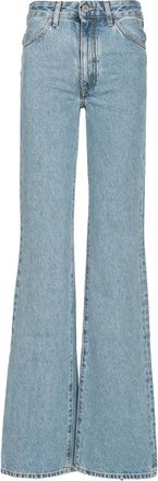 The Attico Washed Denim Lange Broek - Dames - Flared Jeans - Blauw - W28 - Denim - Jeans