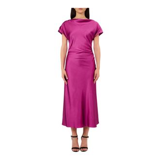 Liu Jo Midi Dresses, female, Purple, Size: XS Long satin dress