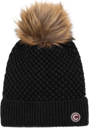 Colmar Pompon Muts - Dames - Outdoor handschoenen - Zwart - ONE Size - Wol - Fitness