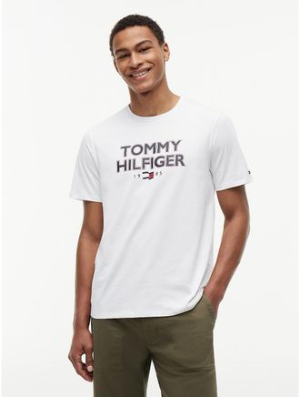 Tommy Hilfiger Mens Bold Tommy 1985 Logo T-Shirt - White - XXXL