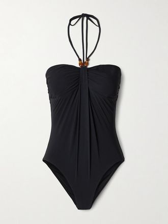 Zimmermann Costume Da Bagno Drappeggiato Con Scollo Allamericana E Decorazione Wylie - Nero