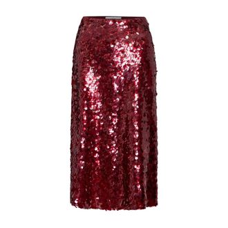 Vince Paillette Bias Skirt - Skirts - Mujer - Rojo - M