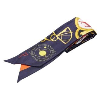 Dior Pre-owned Scarves, female, Blue, Size: ONE SIZE Pre-owned Silk Scarf