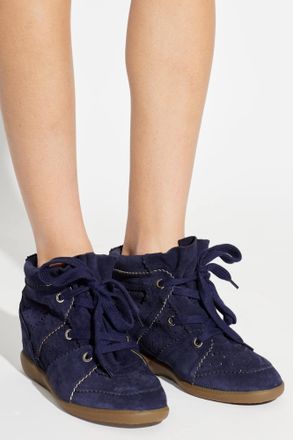 Isabel Marant Bobby Wedge Shoes, Womens, Navy Blue