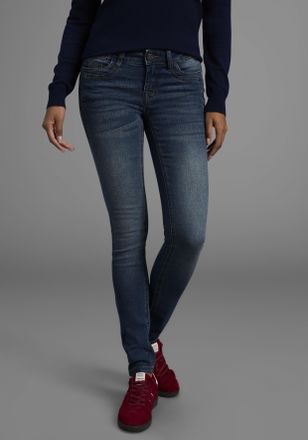 Arizona Skinny-fit-Jeans mit Keileins&auml;tzen extra-enger Beinschnitt, niedrige Leibh&ouml;he