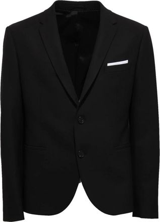 Neil Barrett Skinny Fit Reisjas - Heren - Blazers - Zwart - XL - Wol - Jassen