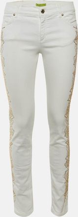 Versace Jeans White Denim Studded Jeans