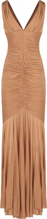 Giuseppe Di Morabito Womens Draped Long Dress Camel Viscose