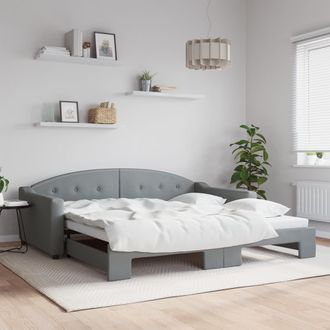 vidaXL Sof&aacute; Cama Nido Tela Gris Claro 100x200 Cm Vidaxl