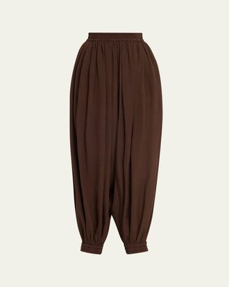 Michael Kors Ruched Silk Seersucker Balloon Pants