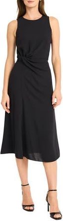 Maggy London Twist Midi Dress in Black at Nordstrom Rack, Size 12