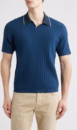 Rag & Bone Sanford Rib Johnny Collar Polo in Midnight at Nordstrom Rack, Size Xx-Large