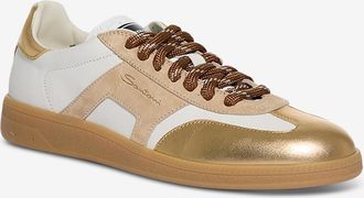 Santoni Niedrige Schnürsneaker aus metallisiertem Leder DBS-Olympid