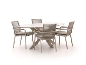 Bellagio la vita attrattiva Bellagio Marudo/Furato ellips 200cm dining tuinset 5-delig stapelbaar