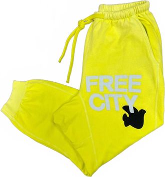 Freecity Womens Pocket Sweatpants In Highlighter