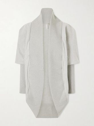 Norma Kamali Cardigan In Jersey Di Cotone Stretch Cocoon - Grigio