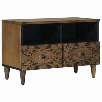 vidaXL Mueble De Tv Marr&oacute;n 70 X 33,5 X 46 Cm Madera De Mango Maciza Vidaxl