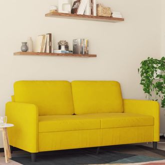 vidaXL Sof&aacute; De 2 Plazas Terciopelo Amarillo 140 Cm Vidaxl
