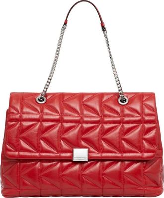 Karl Lagerfeld K/Kuilt Tote Bag - Dames - Schoudertassen - Rood - ONE Size - Leer - Tassen