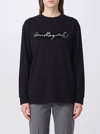 Maison Margiela Long-Sleeved Cotton T-shirt with Dropped Shoulders