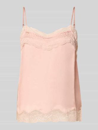 Jake*s Regular Fit Blusentop mit Spitzenbesatz in Hellrosa, Gr&ouml;&szlig;e 32