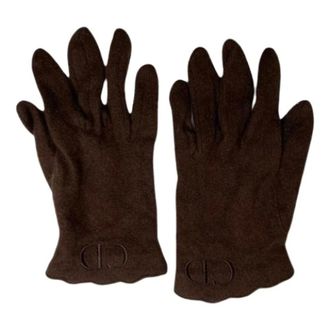 Dior Pre-owned Accessories, female, Brown, Size: ONE SIZE Pre-owned Wool gloves