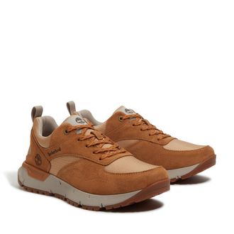 Timberland Sneaker TIMBERLAND Voyager Park LOW LACE UP SNEAKER, Herren, Gr. 41,5, braun (wheat mesh), Leder, Textil, Schuhe Sneaker