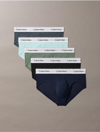 Calvin Klein Mens Icon Cotton Stretch 5-Pack Hip Brief - Multi - XL