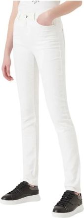 Emporio Armani Slim J18 Katoenen Jeans met Hoge Taille - Dames - Slim Fit Jeans - Wit - W27 - Katoen - Jeans