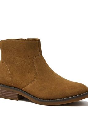 Lands End Detailed Suede Zip Ankle Booties in Tuscan Brown at Nordstrom, Size 9.5