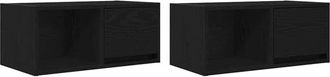 vidaXL Vidaxl - Muebles de tv 2 uds Roble Negro 60x31x25,5 cm Madera ingeniería
