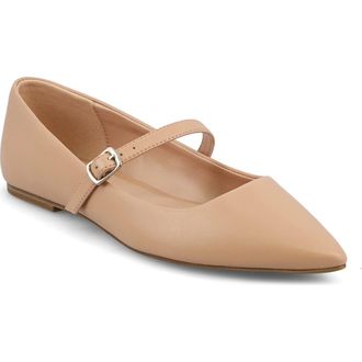 Mia Aviba Mary Jane Pointed Toe Flat in Beige at Nordstrom Rack, Size 6.5