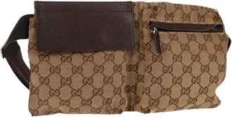 Gucci Pre-owned Belt Bags, female, Beige, Size: ONE SIZE Pre-owned Canvas Crossbody Bag