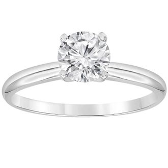 Grown Brilliance 1.00 Caratt 14K White Gold Round Cut Lab Grown Diamond Solitaire Engagement Ring for Women- Color/Clarity-JSI+