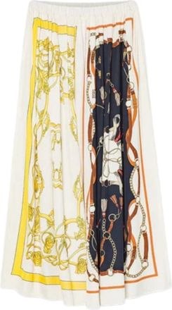 Forte_Forte Night Multicolour Printed Viscose Midi Skirt