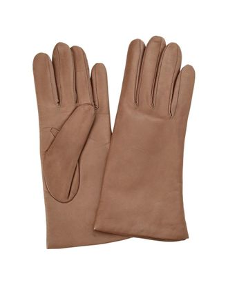 Portolano Womens Leather Taupe Gloves
