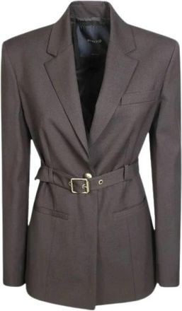 Pinko Pinko - Jassen > Blazers - Dames - Blazers - Bruin - L - Leer - Jassen